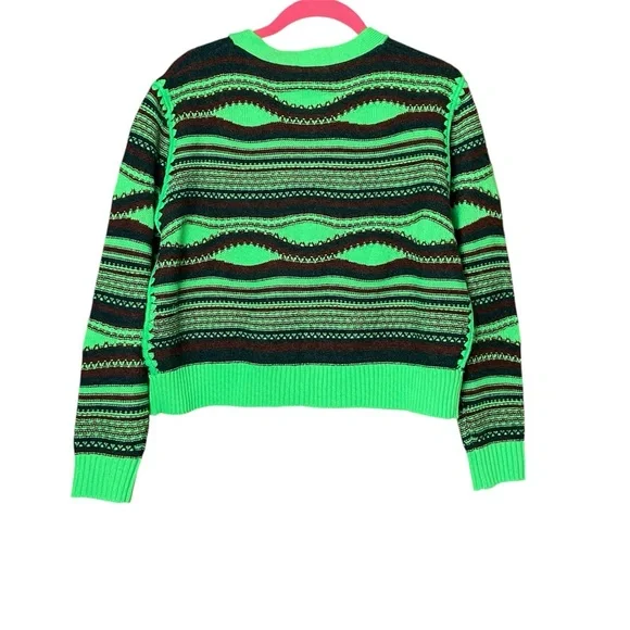 Manoush Orla Cardigan Sweater Graphic Knit Designer Womens M - Picture 3 of 5